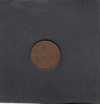 Beschrijving: 1 Cent WILHELMINA 